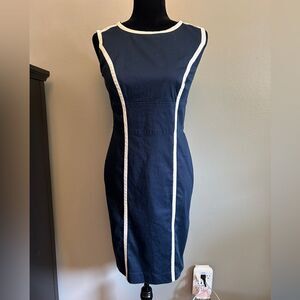 Ann Taylor Navy Sheath Dress‎ Size 2